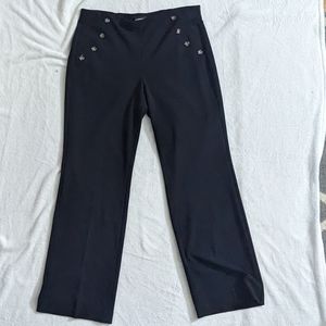 Black Wide-leg pants with Button Detail